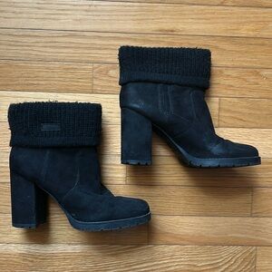 Circus By Sam Edelman Black Suede Booties 9.5 Sweater Cuff Detail